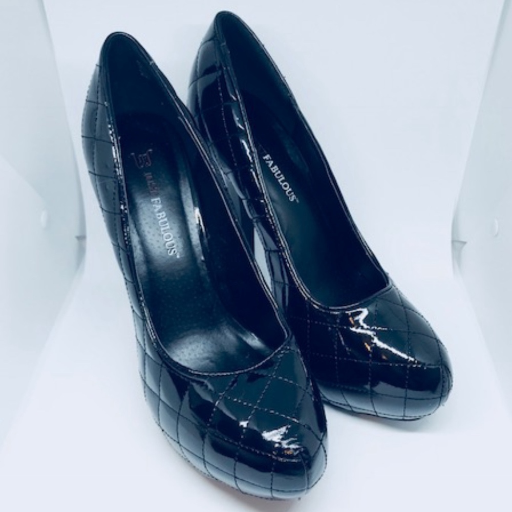 Black platform pump stiletto heels